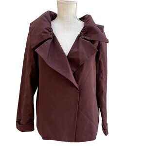 Simply Vera Burgundy Cropped Blazer with Statement Collar